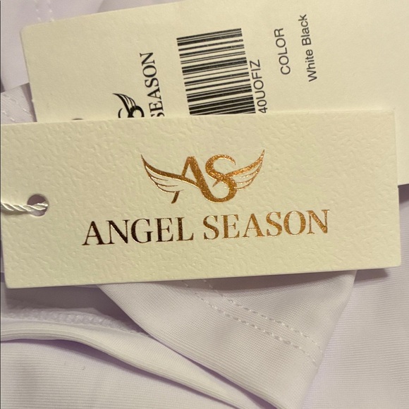 NWT Angel Season Black and White Long Sleeve Swim Shirt 2XL - Picture 6 of 8